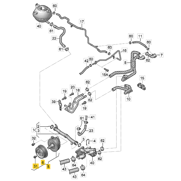Wasserpumpe mit Magnetkupplung – VAG 1.4TSI OEM (03C121004J)