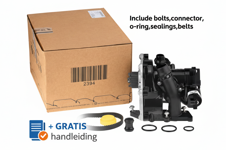 Wasserpumpe OEM mit Dichtungen, Riemen, Schrauben | Volkswagen, Seat, Skoda, Audi, Cupra | Mit Anleitung
