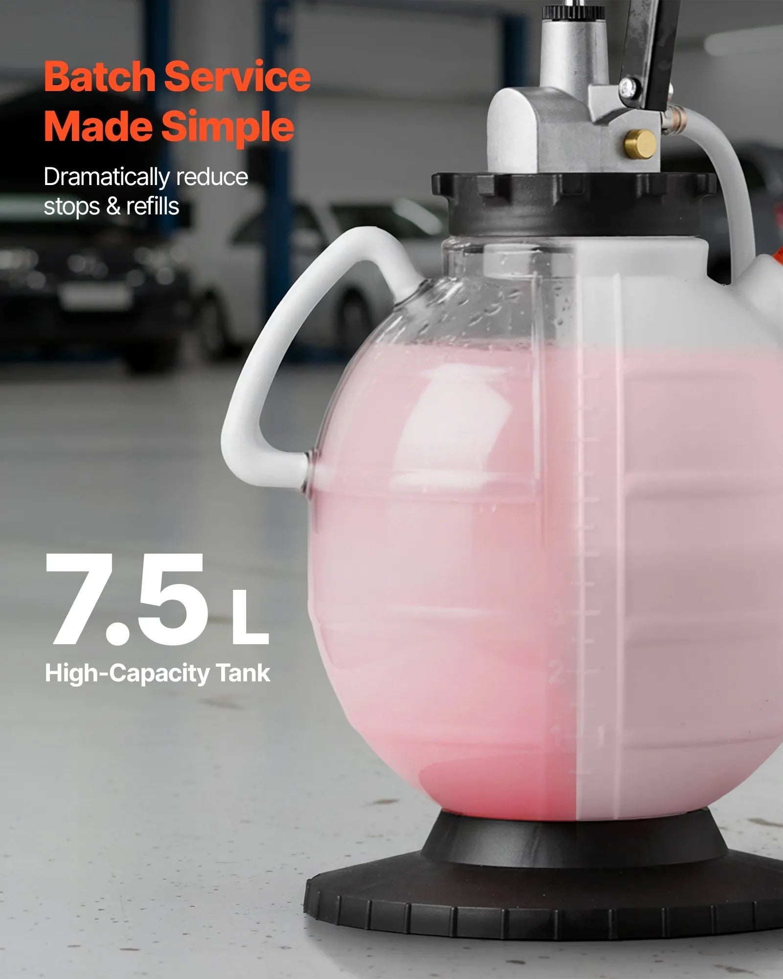 Getriebeölpumpe | 7,5 Liter | ATF-Ölbefüllgerät mit 8 ATF-Adaptern | 120cm Schlauch